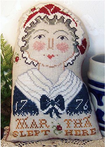 Miss Prim “Martha Washington Pillow” Cross Stitch Pattern - Pisgah Needleworks
