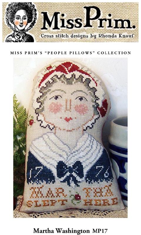 Miss Prim “Martha Washington Pillow” Cross Stitch Pattern - Pisgah Needleworks