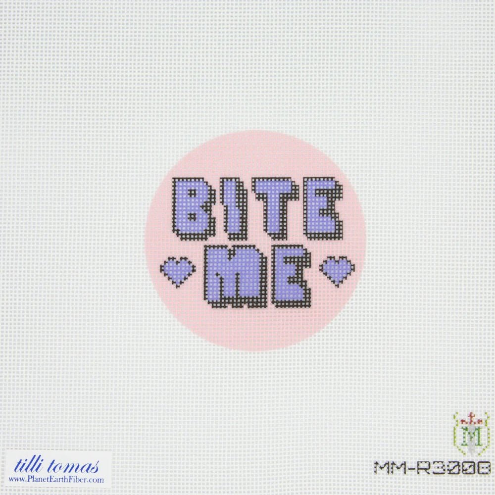 Misty Morrow “Bite Me” Needlepoint Canvas – 18 Mesh - Pisgah Needleworks