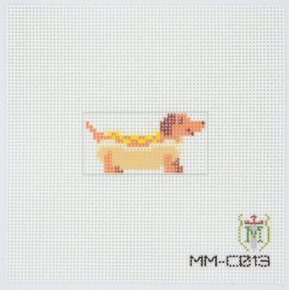 Misty Morrow Dachshund Needlepoint Canvas – 18 Mesh - Pisgah Needleworks