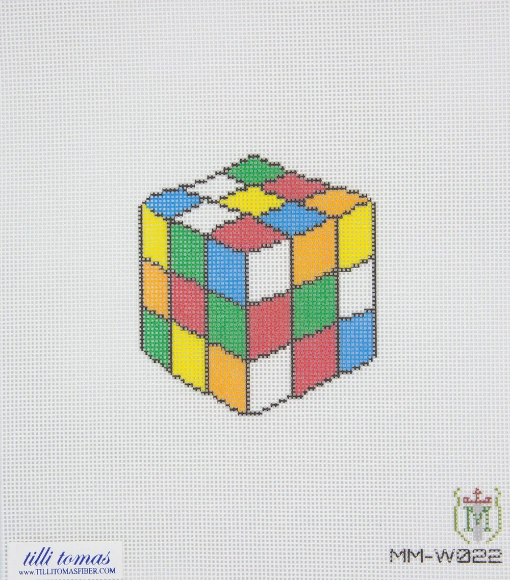 Misty Morrow Rubik’s Cube Needlepoint Canvas – 18 Mesh - Pisgah Needleworks