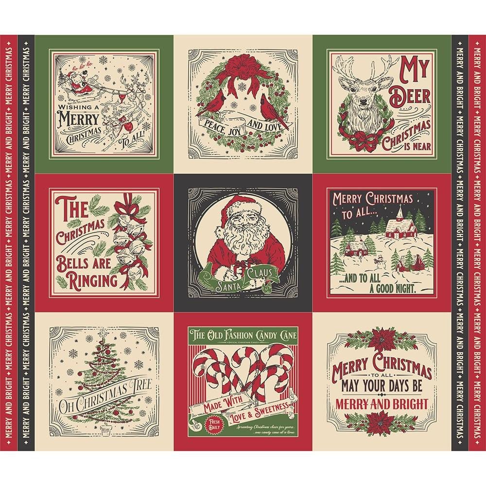 Moda Candlelight Christmas Advent Panel | 1-Yard Quilt Panel by 3 Sisters - Pisgah Needleworks