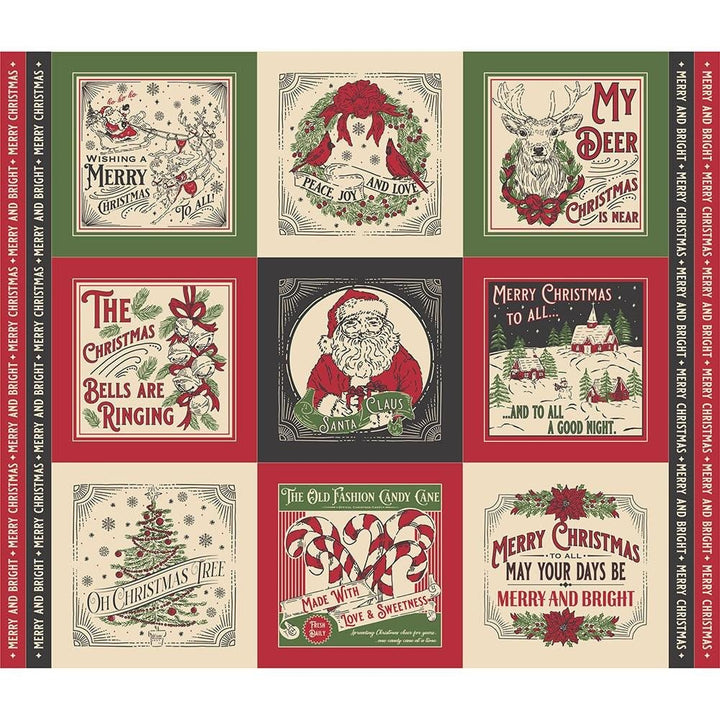 Moda Candlelight Christmas Advent Panel | 1-Yard Quilt Panel by 3 Sisters - Pisgah Needleworks