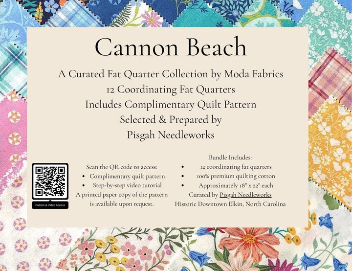 Moda Cannon Beach Fat Quarter Bundle with Free Quilt Pattern & Video Tutorial | 12 Piece Curated Bundle by Pisgah Needleworks - Pisgah Needleworks