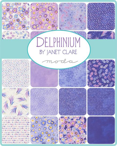 Moda Delphinium Mini Charm Pack 2.5" Squares – Janet Clare Fabric Precut - Pisgah Needleworks