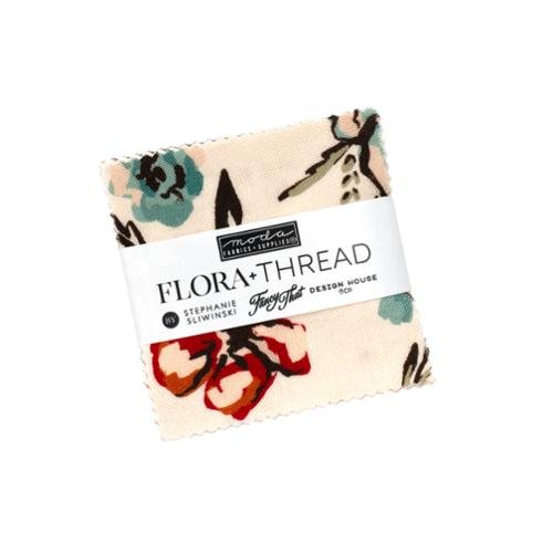 Moda Flora + Thread Mini Charm by Stephanie Sliwinski | 2.5" Fabric Squares - Pisgah Needleworks