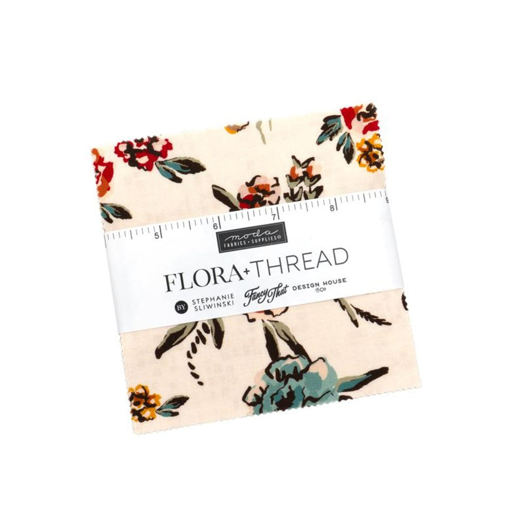 Moda Flora + Thread Mini Charm by Stephanie Sliwinski | 2.5" Fabric Squares - Pisgah Needleworks