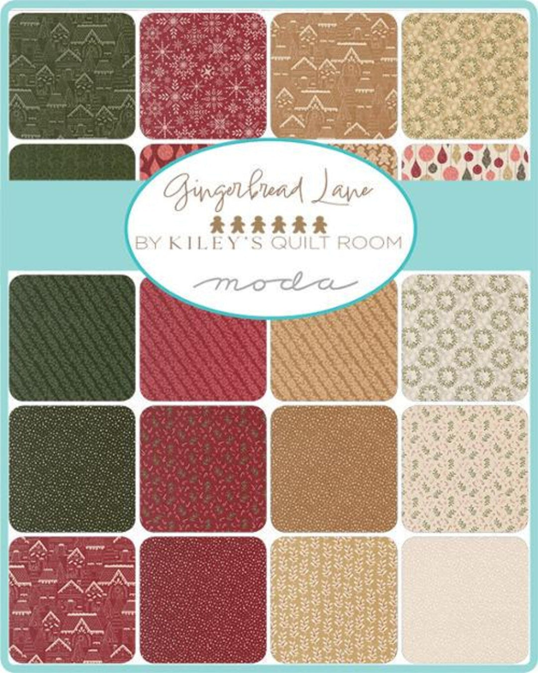 Moda Gingerbread Lane Charm Pack 5" Squares – Christmas Fabric by Kiley’s Quilt Room - Pisgah Needleworks