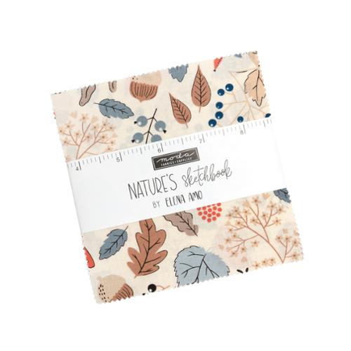 Moda Nature's Sketchbook Charm Pack | 5" Precut Fabric Squares | Elena Amo - Pisgah Needleworks