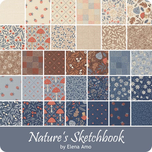 Moda Nature's Sketchbook Jelly Roll | 2.5" Fabric Strips | Elena Amo - Pisgah Needleworks