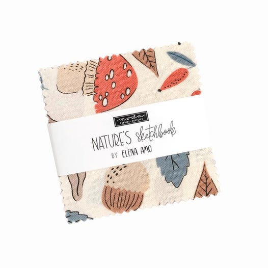 Moda Nature's Sketchbook Mini Charm Pack | 2.5" Precut Fabric Squares | Elena Amo - Pisgah Needleworks