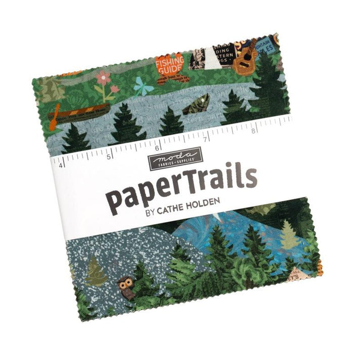 Moda Paper Trails Charm Pack by Cathe Holden | 5" Fabric Squares - Pisgah Needleworks
