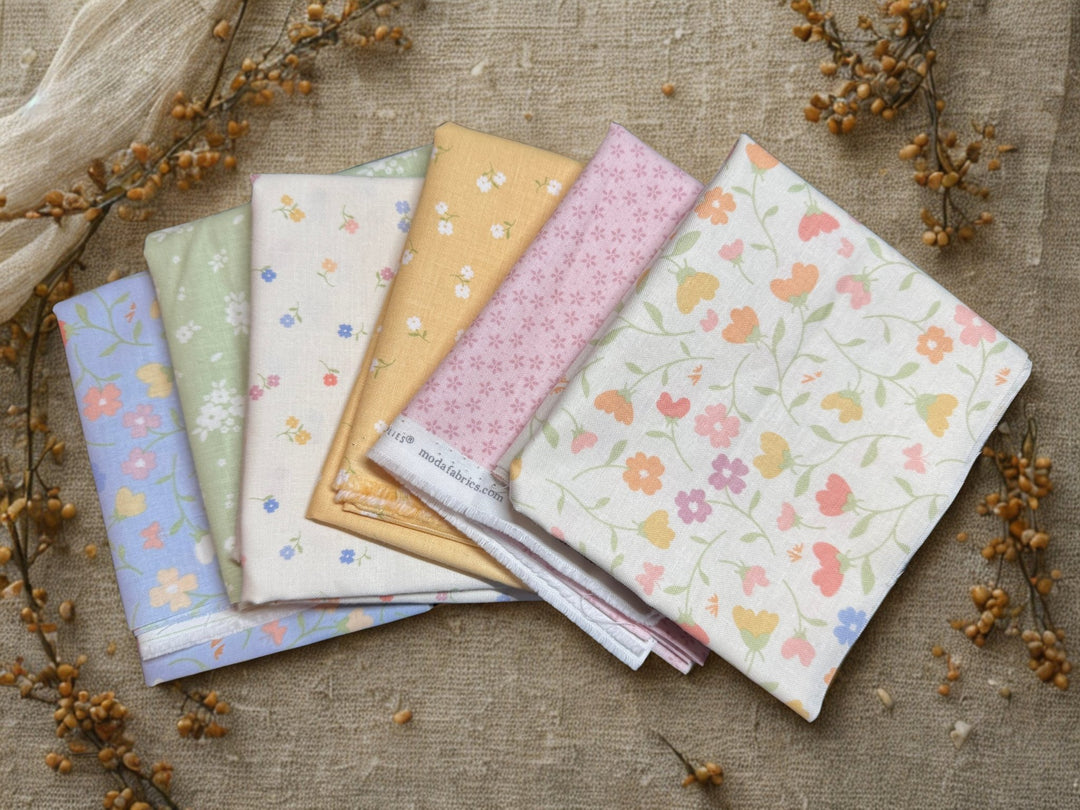 Moda Pastel Prairie Fat Quarter Bundle with Free Quilt Pattern & Video Tutorial | 12 Piece Curated Bundle by Pisgah Needleworks - Pisgah Needleworks