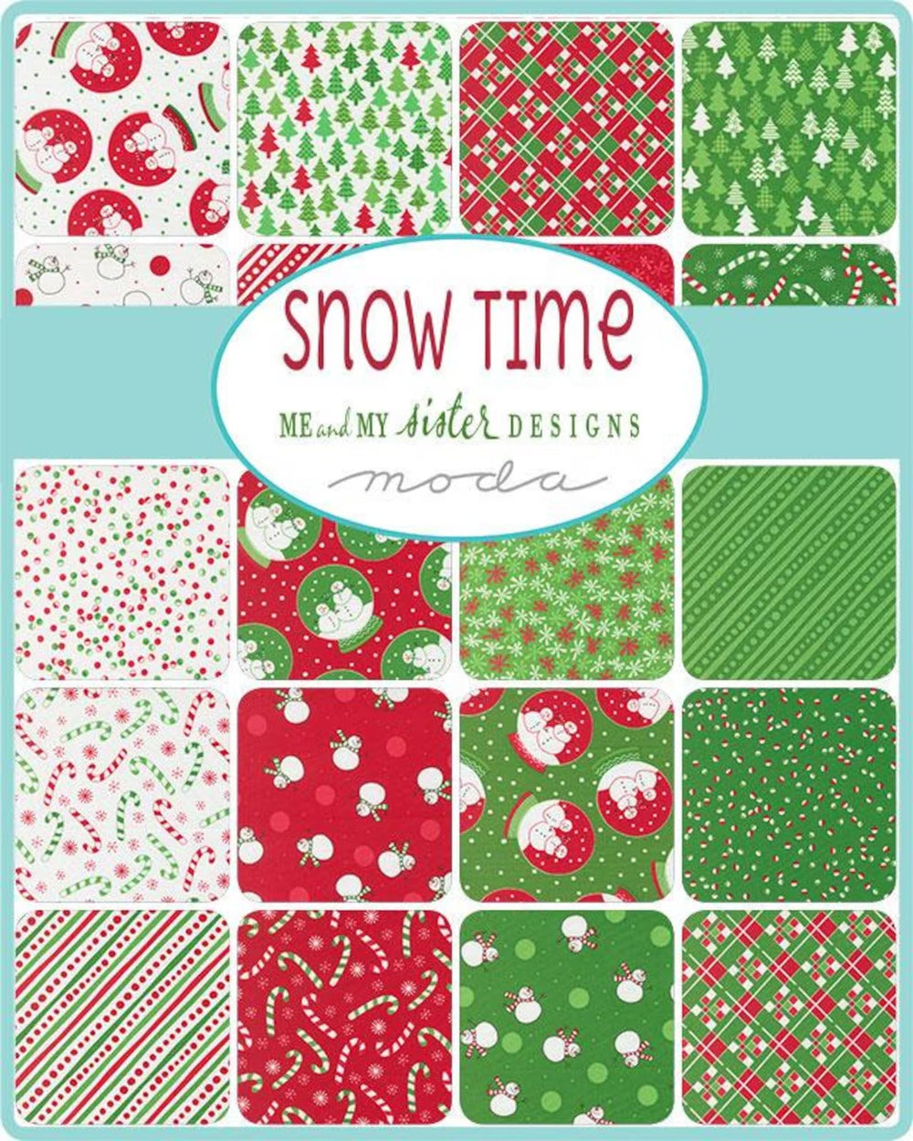Moda Snow Time Charm Pack 5" Squares – Christmas Fabric by Me & My Sister Designs - Pisgah Needleworks
