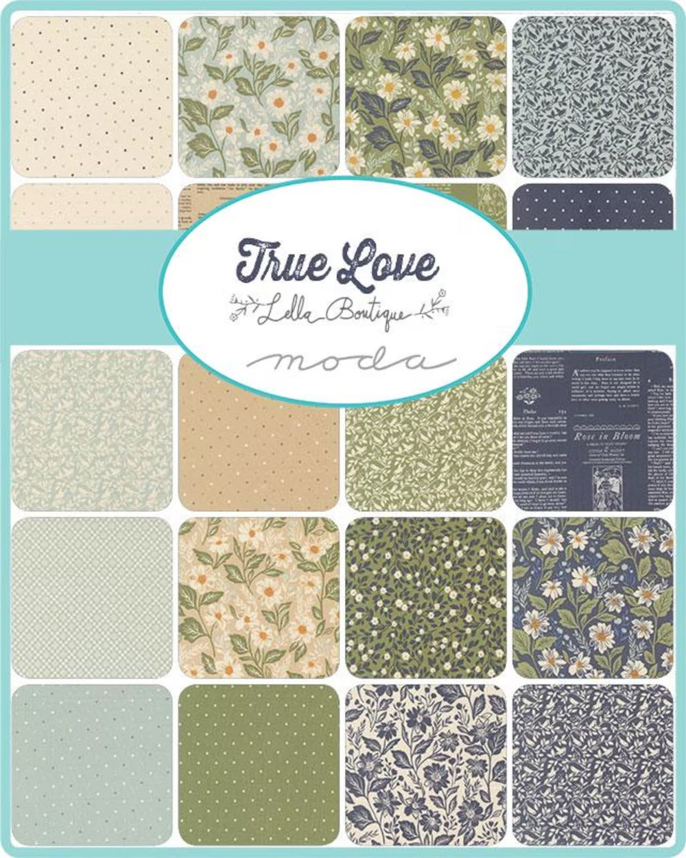 Moda True Love Mini Charm Pack 2.5" Squares – Lella Boutique Fabric Precut - Pisgah Needleworks