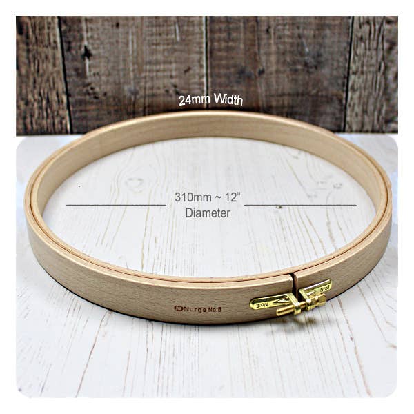 Nurge - Nurge 24mm (1") Beech Screwed Embroidery Hoops: 24mm (1") / 280mm / 11" - Pisgah Needleworks