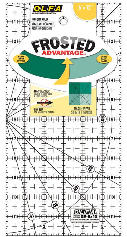 Olfa Frosted Acrylic Ruler – 6" x 12" (QR 6x12) - Pisgah Needleworks