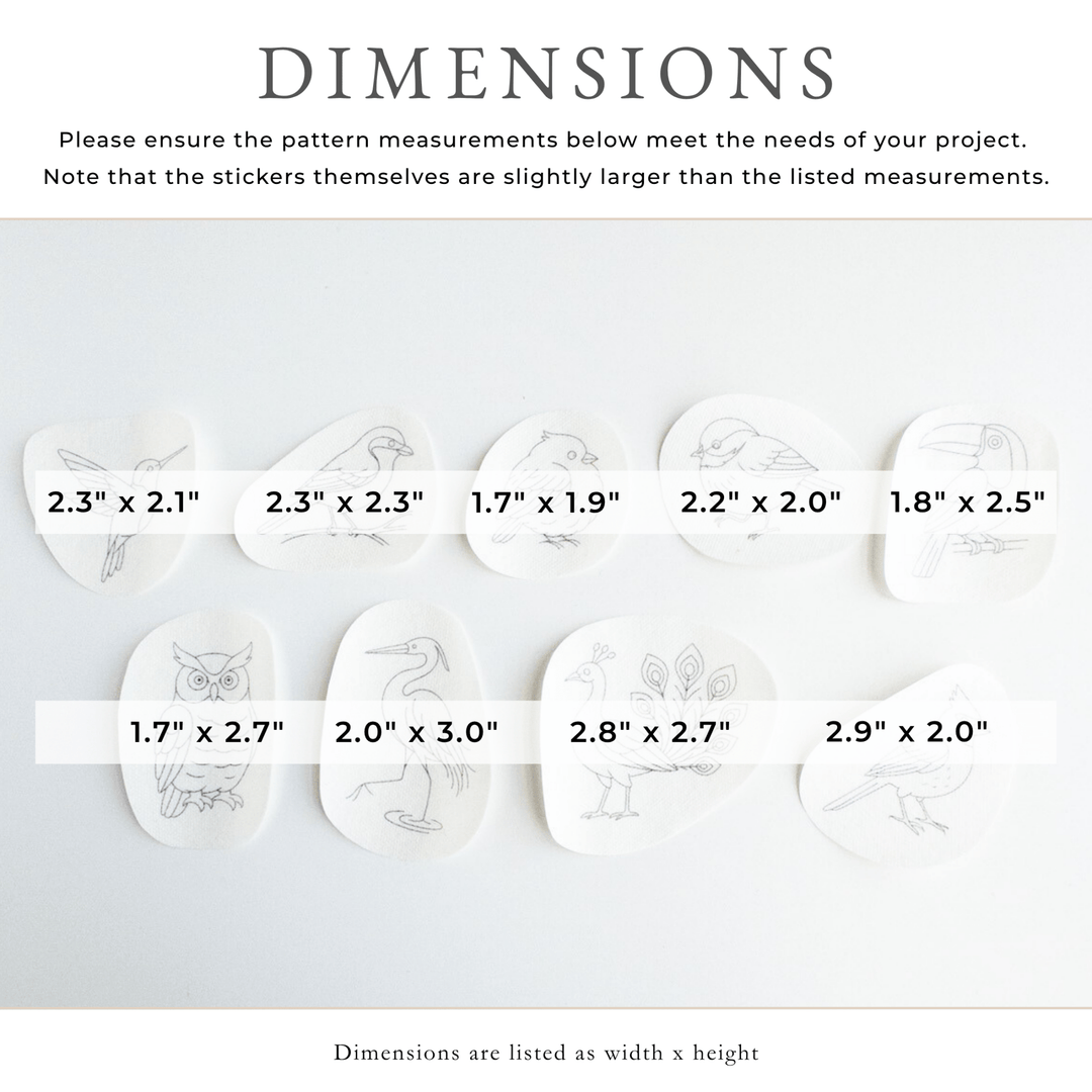 Olmsted Needlework Co. - Bird Embroidery Stick and Stitch Patterns - Pisgah Needleworks