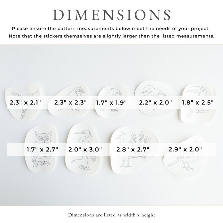 Olmsted Needlework Co. - Bird Embroidery Stick and Stitch Patterns - Pisgah Needleworks