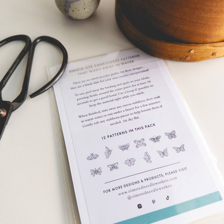 Olmsted Needlework Co. - Butterfly Stick and Stitch Embroidery Patterns - Pisgah Needleworks