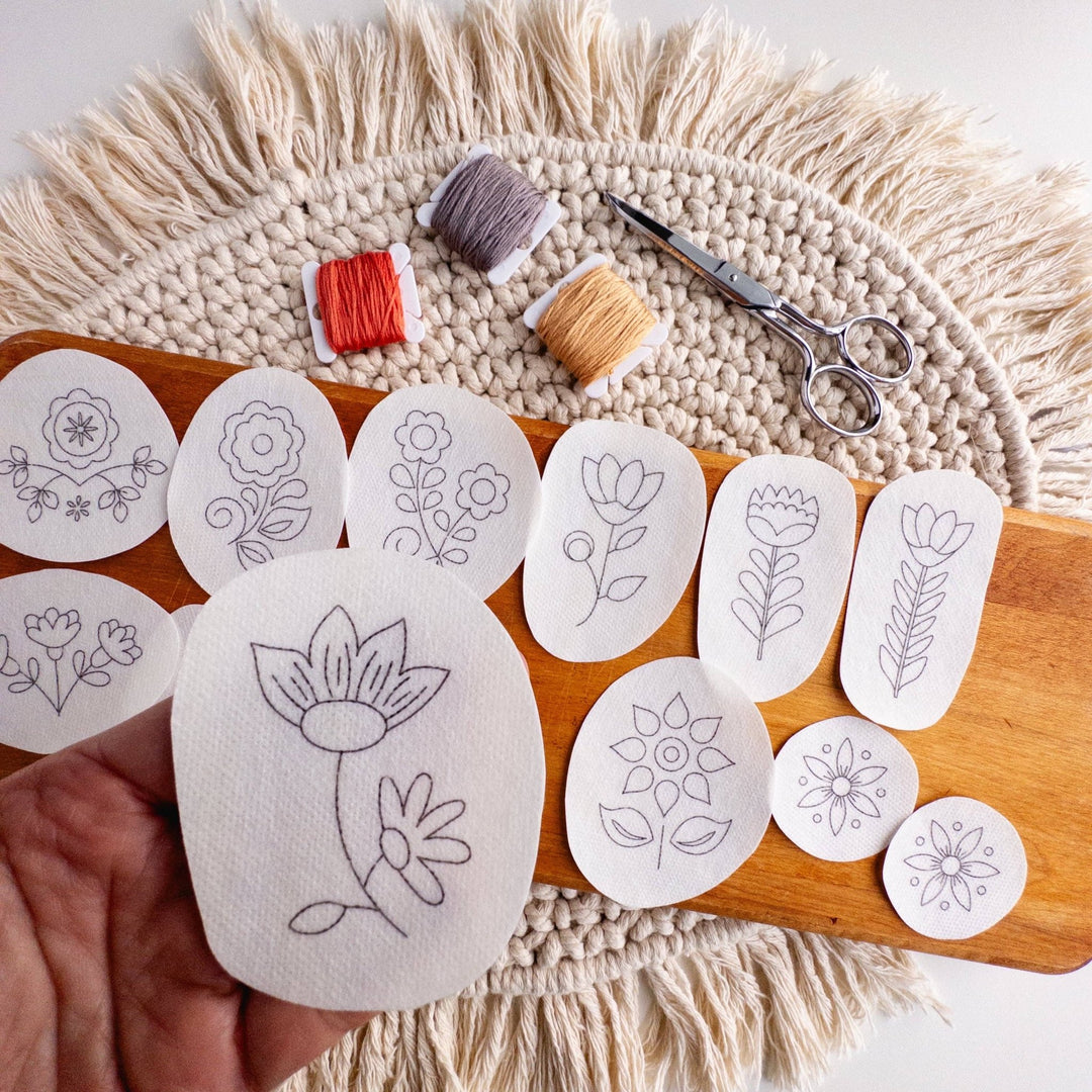 Olmsted Needlework Co. - Folk Flowers Stick and Stitch Embroidery Designs - Pisgah Needleworks