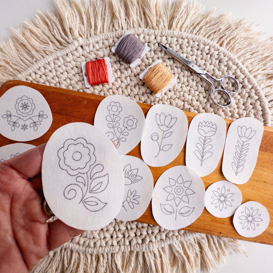 Olmsted Needlework Co. - Folk Flowers Stick and Stitch Embroidery Designs - Pisgah Needleworks