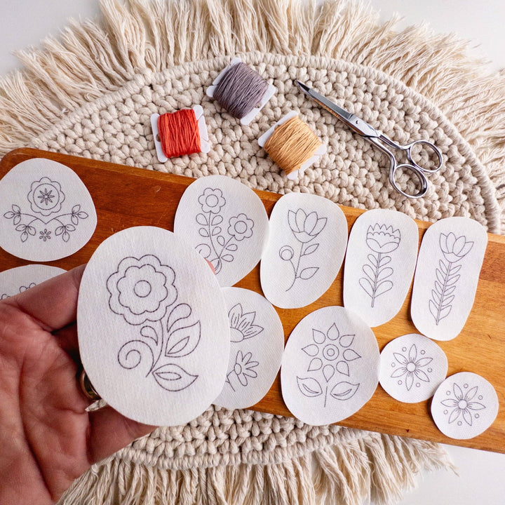 Olmsted Needlework Co. - Folk Flowers Stick and Stitch Embroidery Designs - Pisgah Needleworks