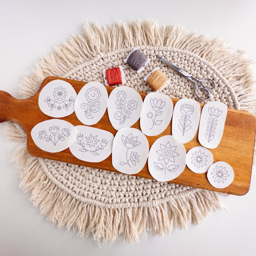 Olmsted Needlework Co. - Folk Flowers Stick and Stitch Embroidery Designs - Pisgah Needleworks