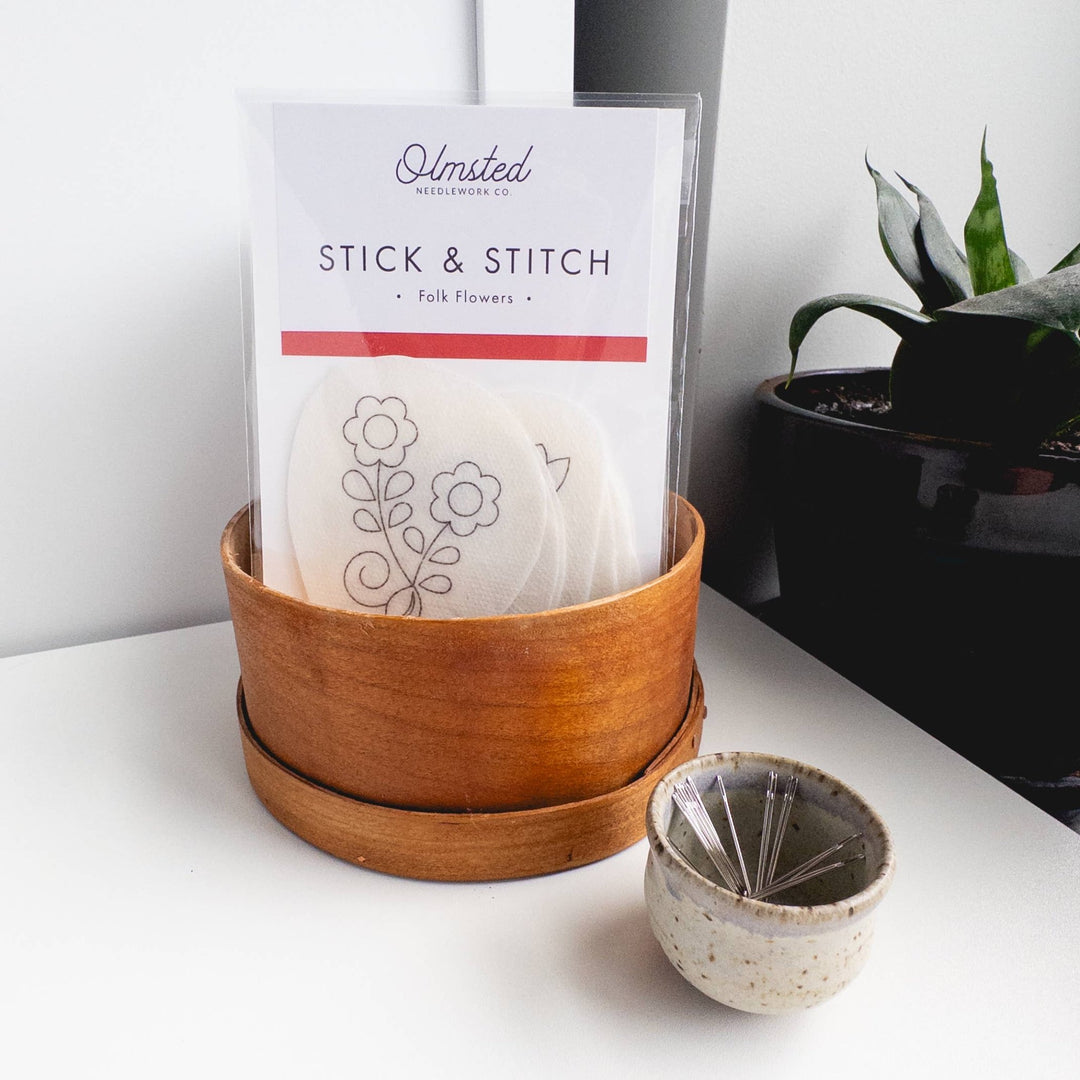 Olmsted Needlework Co. - Folk Flowers Stick and Stitch Embroidery Designs - Pisgah Needleworks