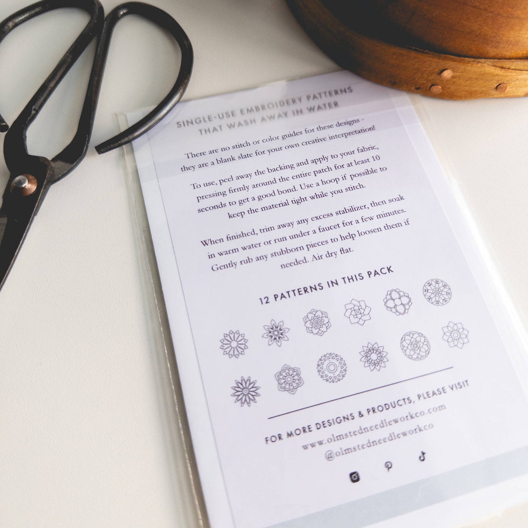 Olmsted Needlework Co. - Mandala Stick and Stitch Embroidery Patterns - Pisgah Needleworks