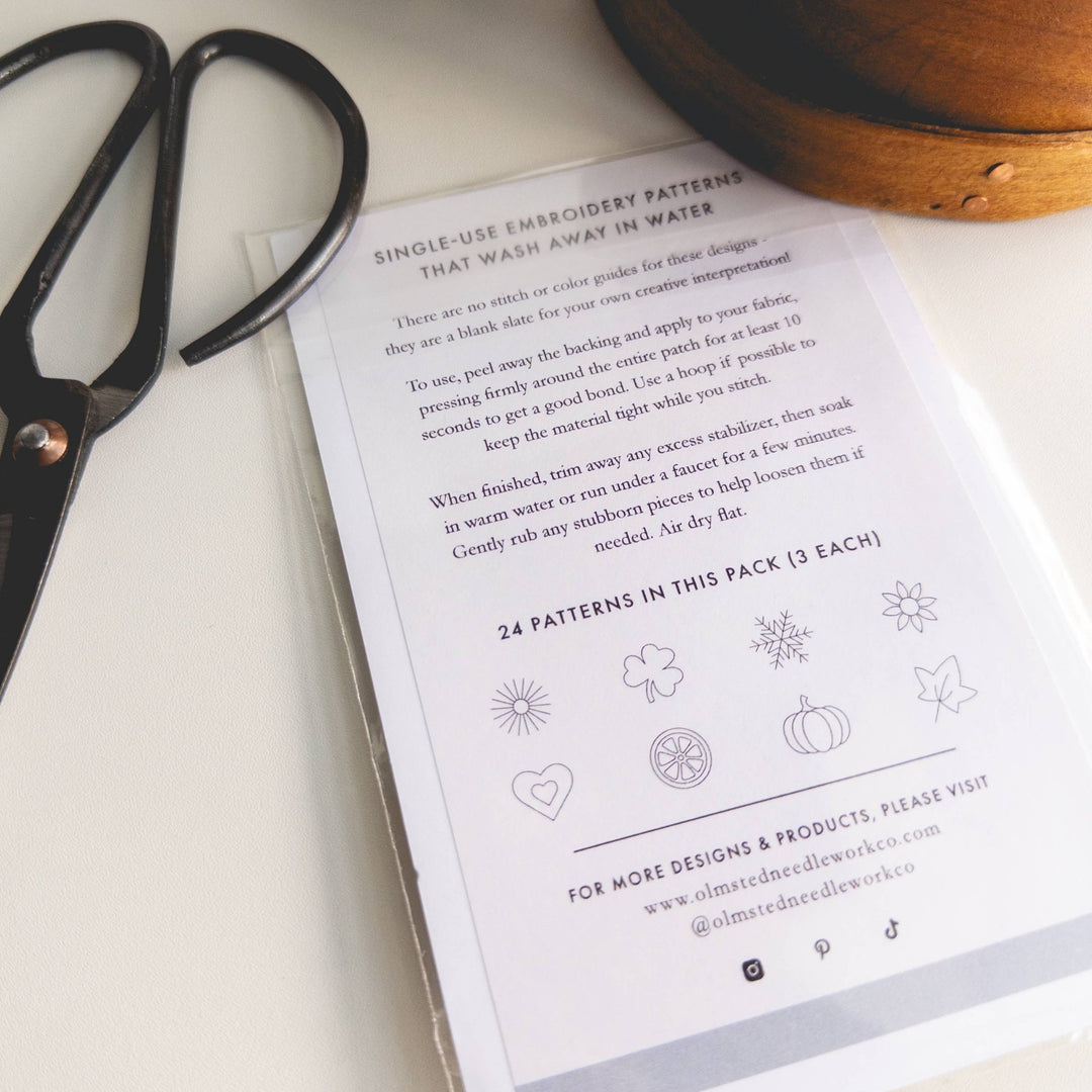 Olmsted Needlework Co. - Mini Stick and Stitch Embroidery Sampler Patterns - Pisgah Needleworks