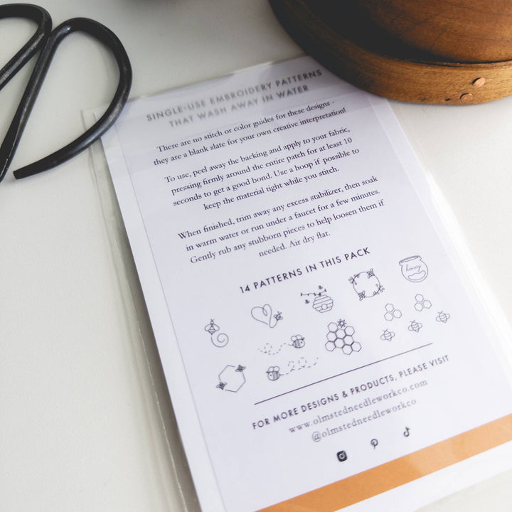 Olmsted Needlework Co. - Stick and Stitch Bee Embroidery Patterns - Pisgah Needleworks