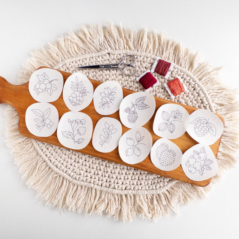 Olmsted Needlework Co. - Stick and Stitch Berry Embroidery Patterns - Pisgah Needleworks