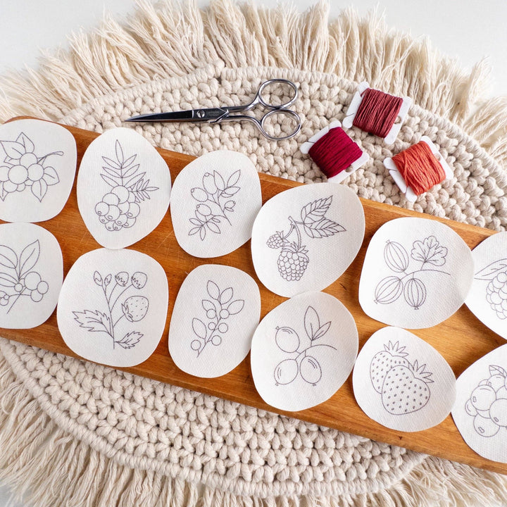 Olmsted Needlework Co. - Stick and Stitch Berry Embroidery Patterns - Pisgah Needleworks