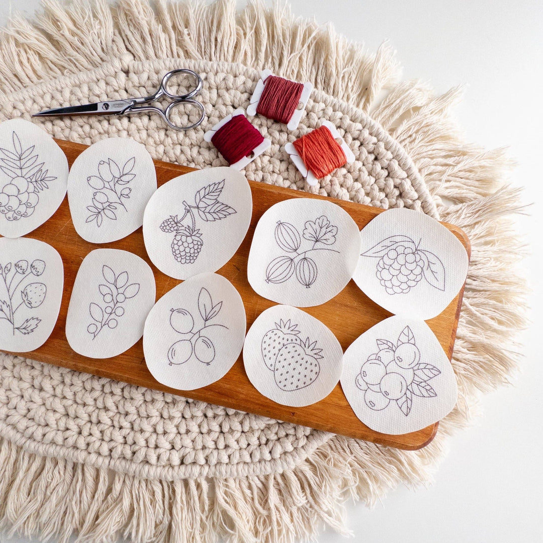 Olmsted Needlework Co. - Stick and Stitch Berry Embroidery Patterns - Pisgah Needleworks