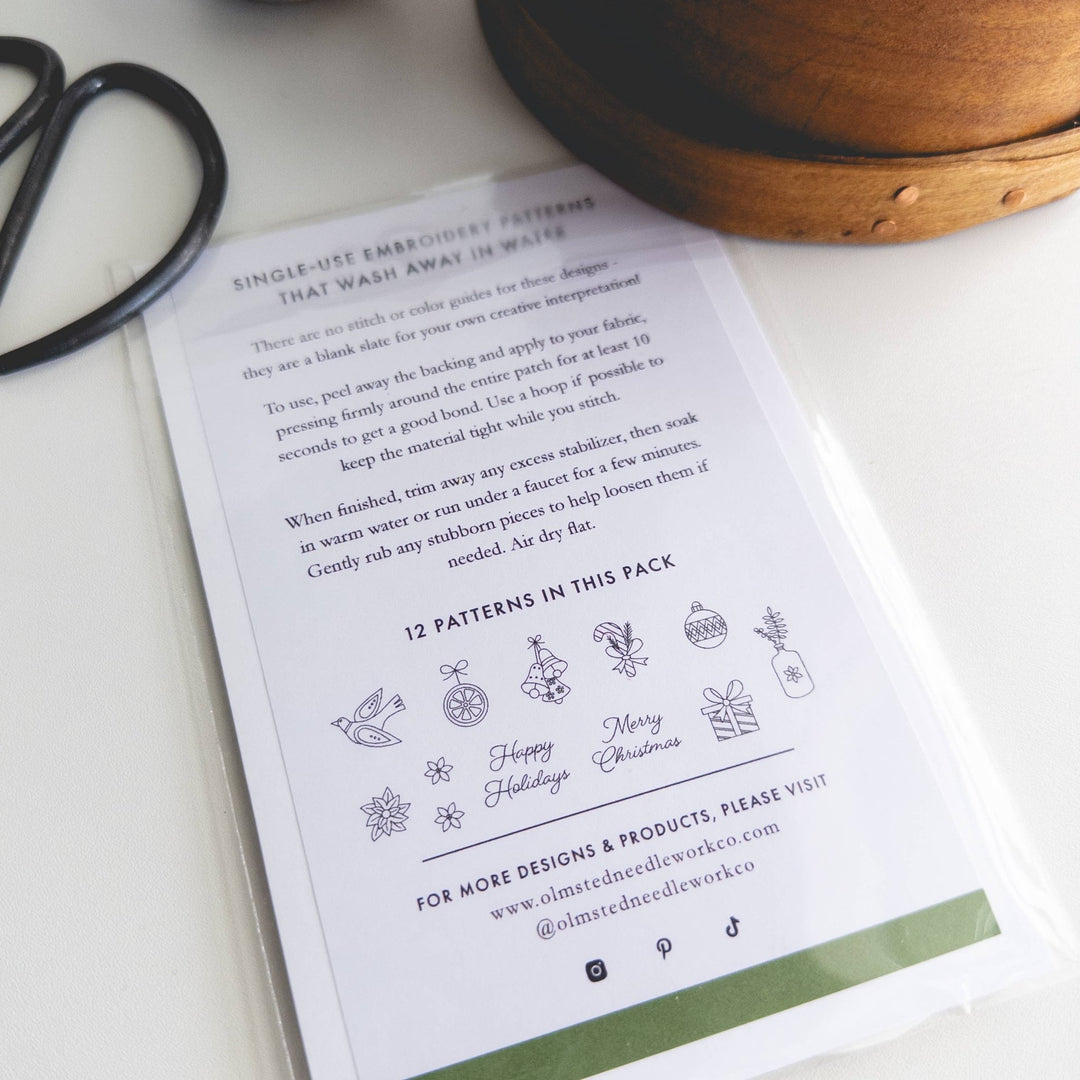 Olmsted Needlework Co. - Stick and Stitch Christmas Embroidery Patterns - Pisgah Needleworks