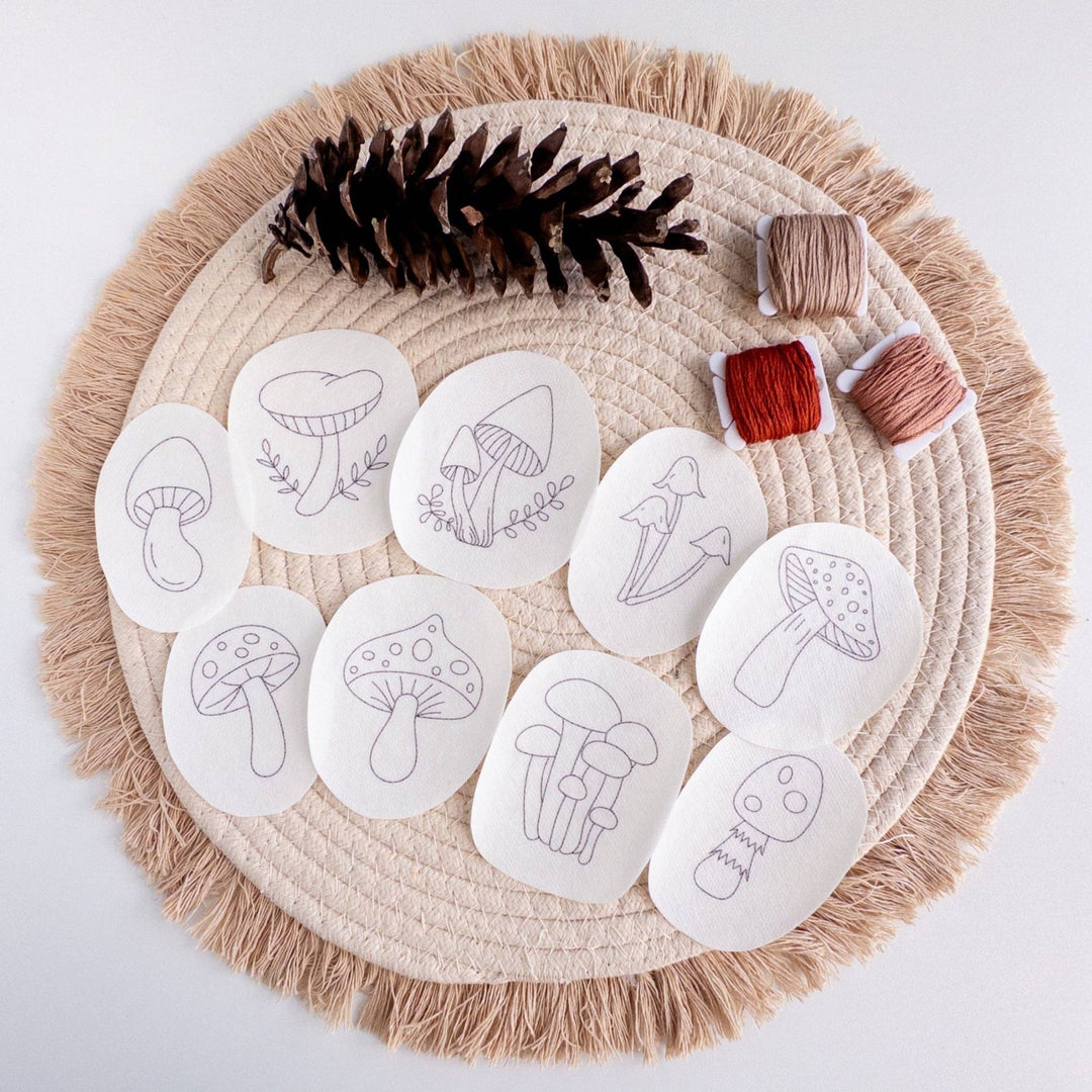 Olmsted Needlework Co. - Stick and Stitch Mushroom Embroidery Patterns - Pisgah Needleworks