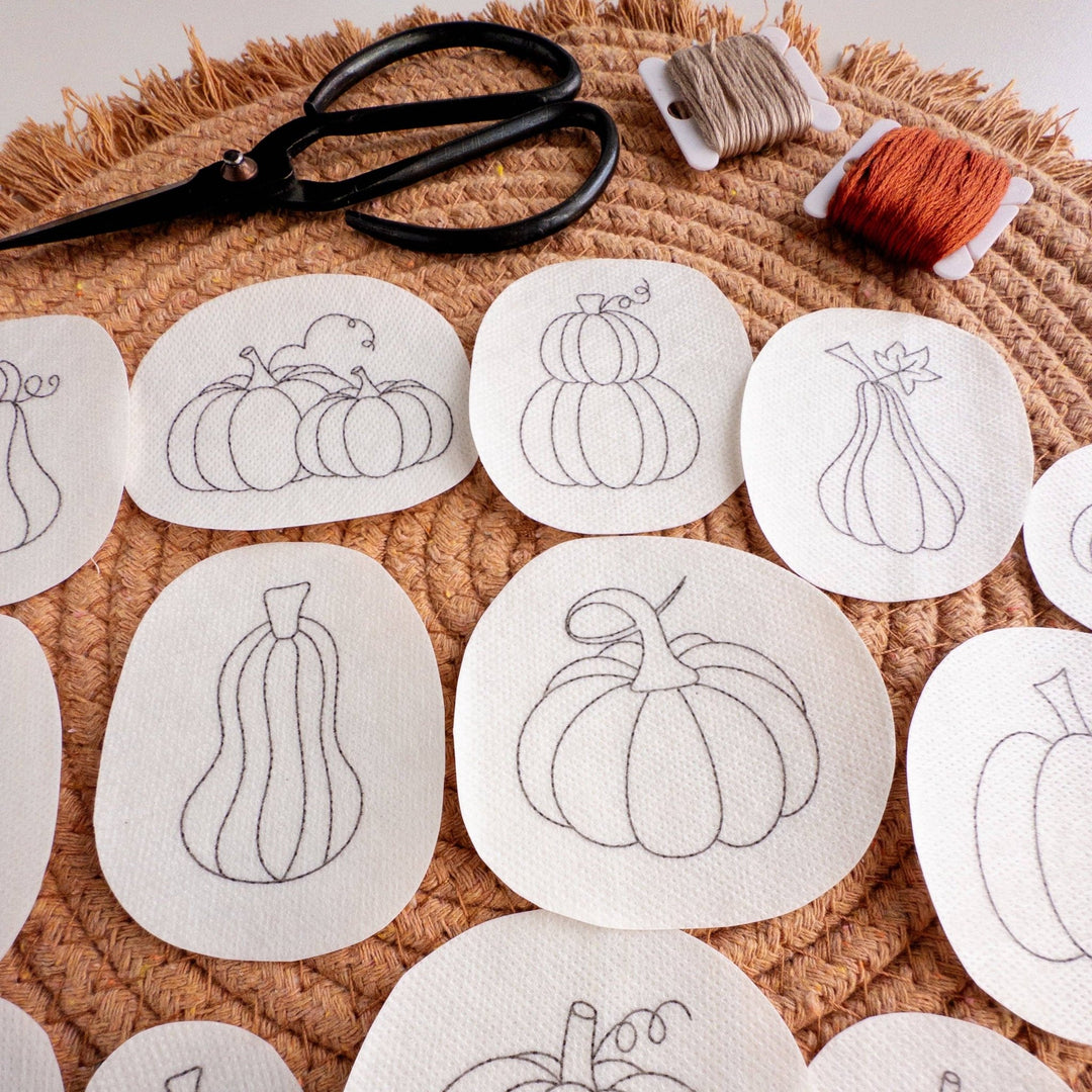 Olmsted Needlework Co. – Stick and Stitch Pumpkin Embroidery Patterns (13 Pack) - Pisgah Needleworks