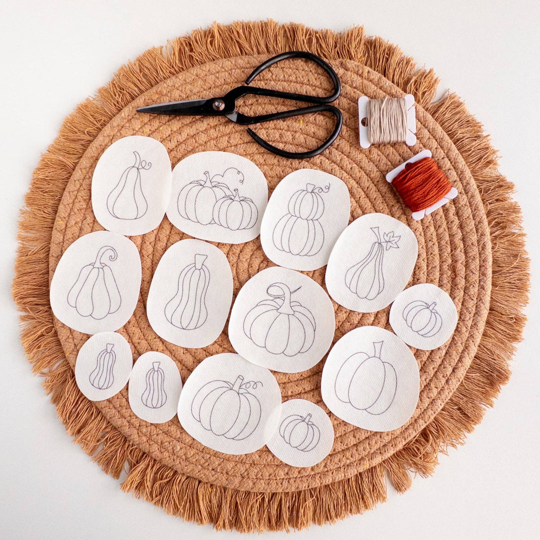 Olmsted Needlework Co. – Stick and Stitch Pumpkin Embroidery Patterns (13 Pack) - Pisgah Needleworks