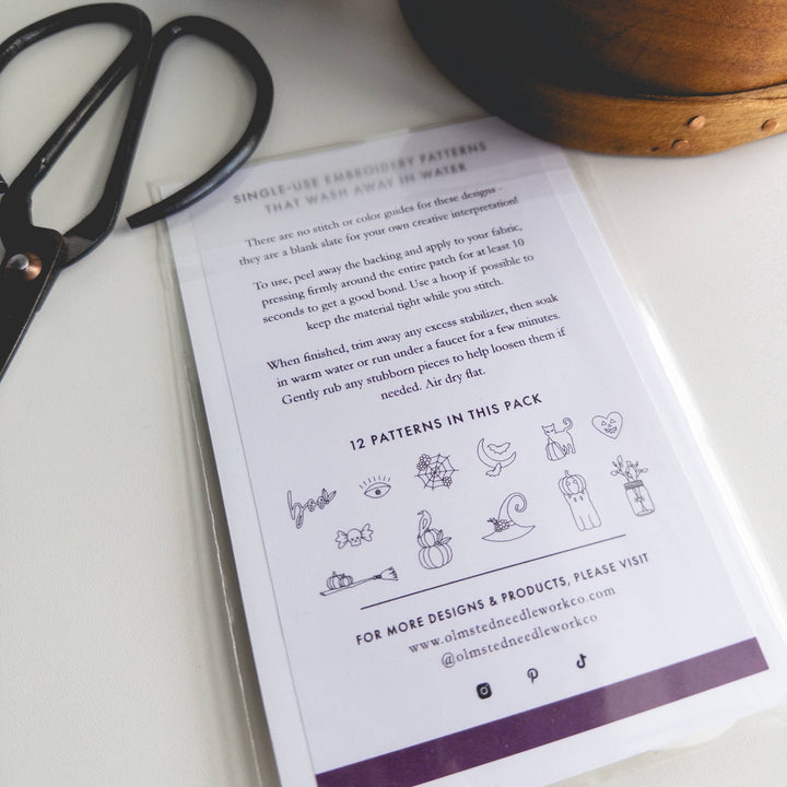 Olmsted Needlework Co. - Stick & Stitch Halloween Embroidery Patterns - Pisgah Needleworks