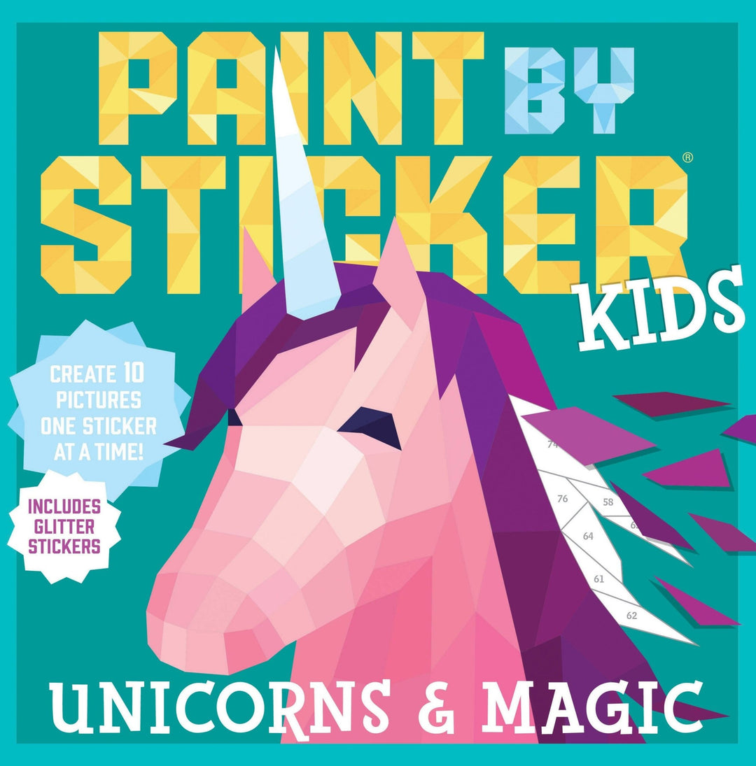 Paint by Sticker Kids: Unicorns & Magic | Glitter Sticker Activity Book - Pisgah Needleworks