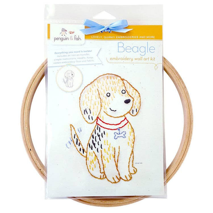 Penguin & Fish – Beagle Embroidery Wall Art Kit - Pisgah Needleworks