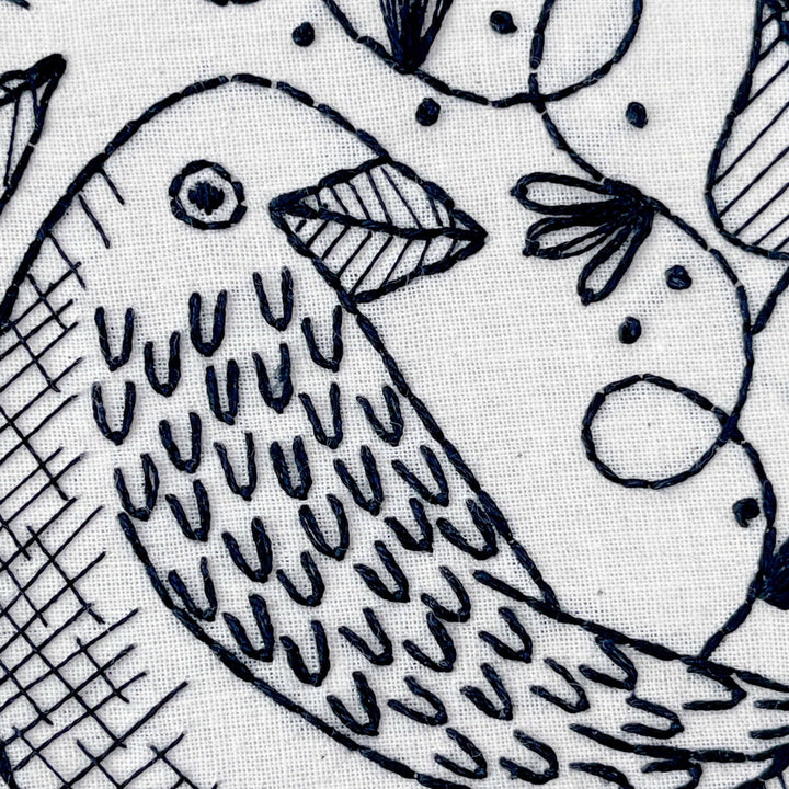 Penguin & Fish – Raven 8" Embroidery Kit (Beginner Fall Design) - Pisgah Needleworks