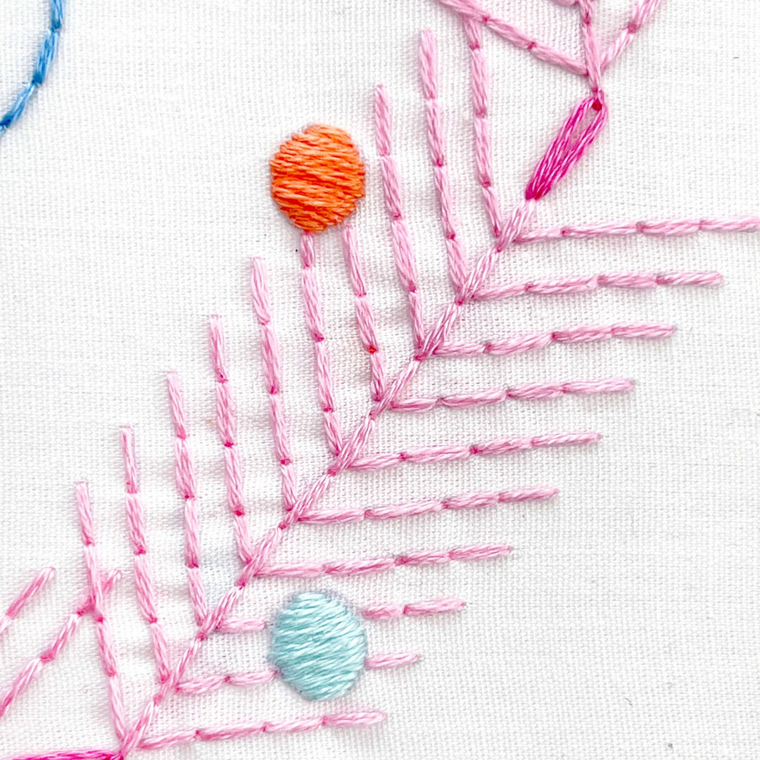 Penguin & Fish – Retro Wreath 8" Embroidery Kit (Beginner - Friendly) - Pisgah Needleworks