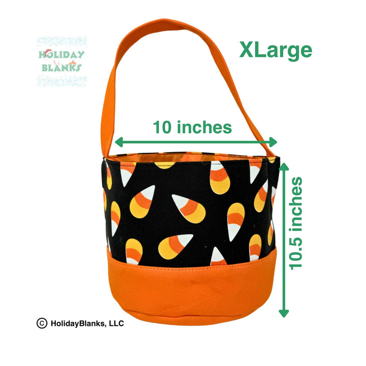 Personalized Halloween Candy Corn Trick or Treat Basket – XLarge (10.5"x10") - Pisgah Needleworks