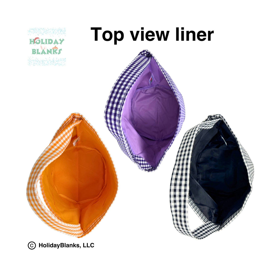 Personalized Orange Gingham Halloween Basket – Holiday Blanks 2025 (10"x10") - Pisgah Needleworks