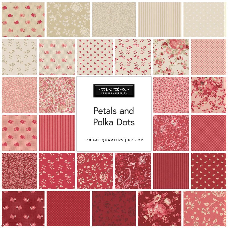 Petals and Polka Dots Charm Pack – Moda Fabrics – 42 Piece Precut by Bunny Hill Designs - Pisgah Needleworks