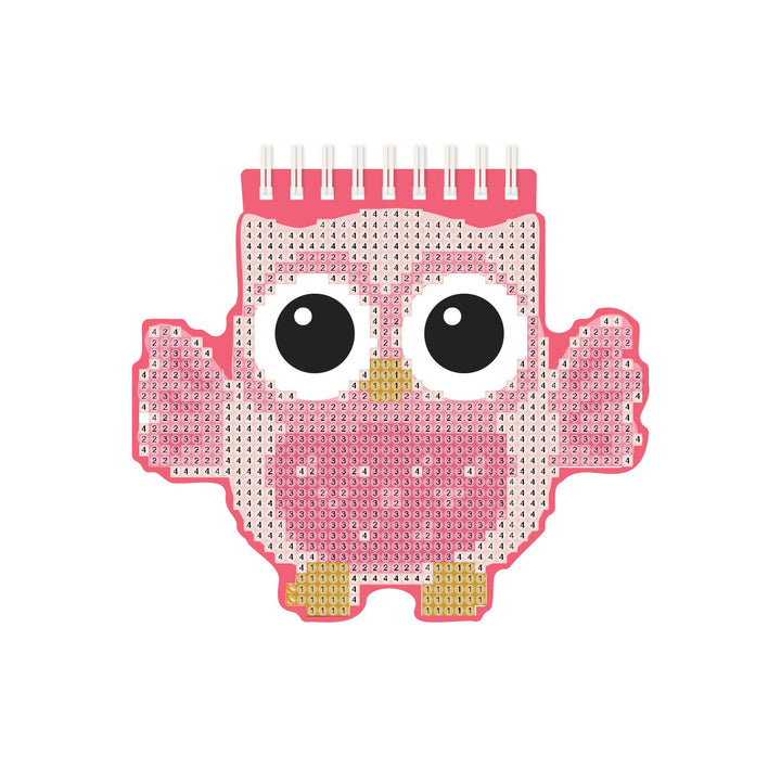 Pink Owl Diamond Painting Notebook – Sparkly Spiral Notepad - Pisgah Needleworks