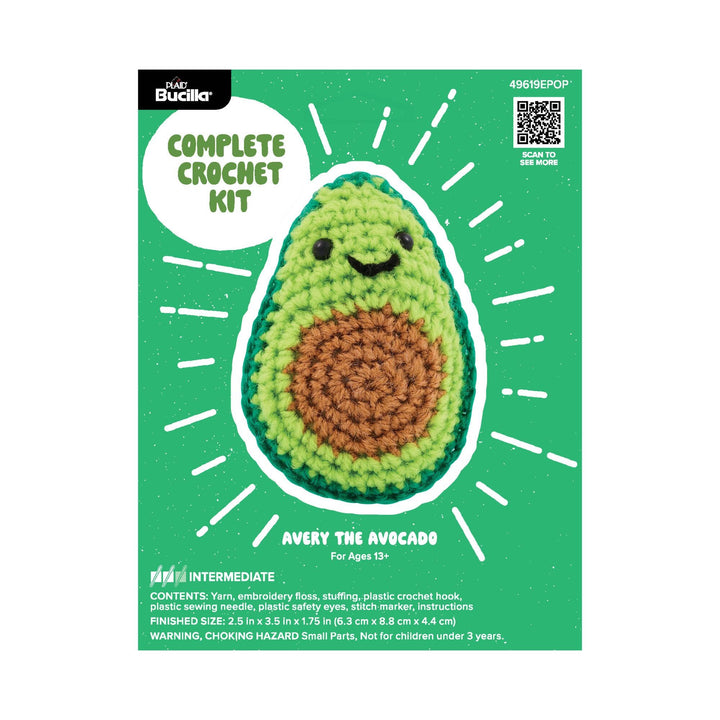 Plaid Crafts - Bucilla ® Amigurumi Crochet Kit – Avery the Avocado 3” - Pisgah Needleworks