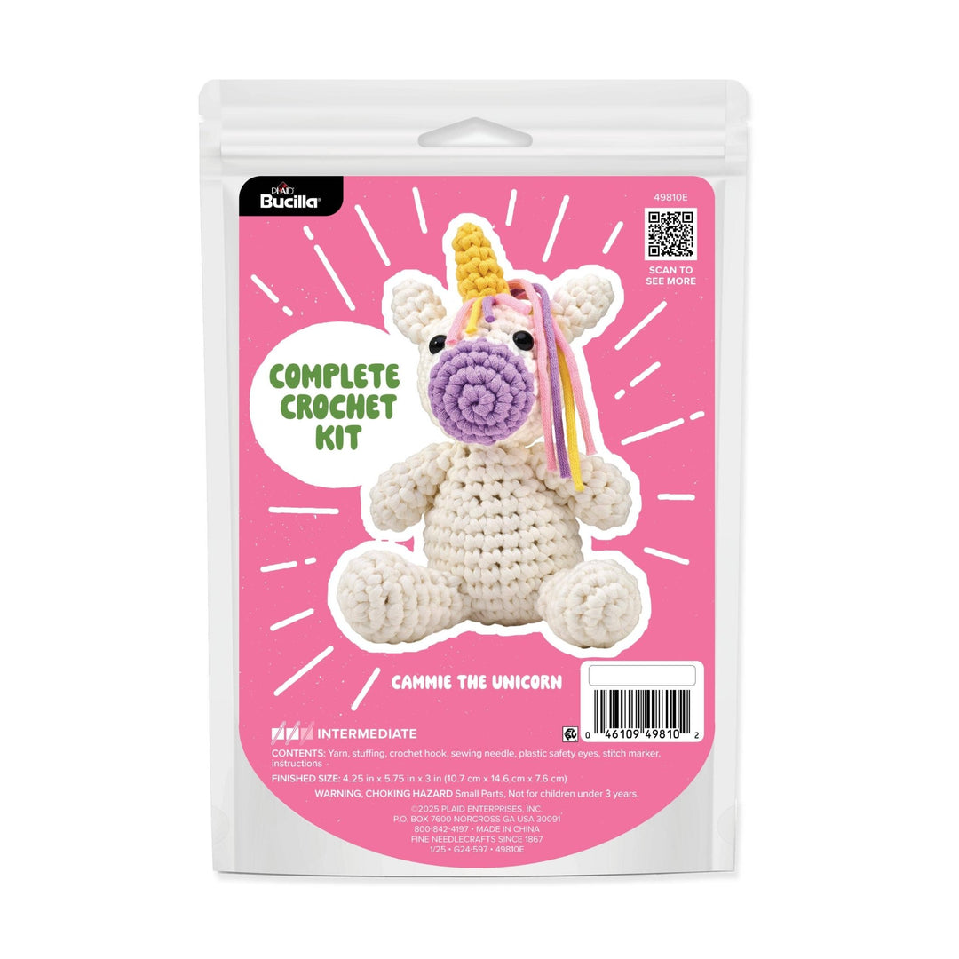 Plaid Crafts - Bucilla ® Amigurumi Crochet Kit - Cammie the Unicorn 5" - Pisgah Needleworks